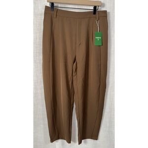 Halara Workwear Pants Trousers NWT Women's Size L Large Brown High Rise